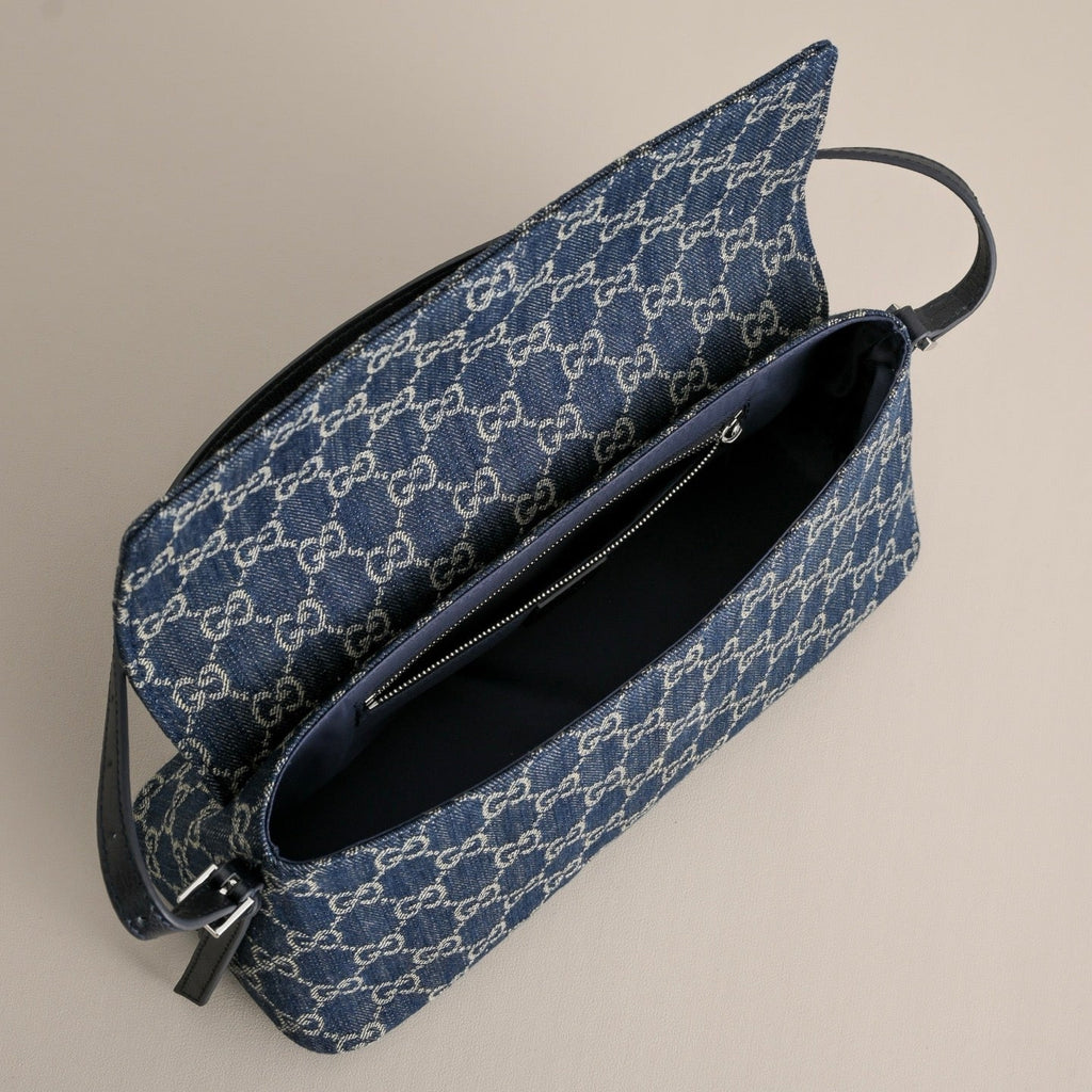 GUCCI GG Madison Denim Shoulder Bag-874744